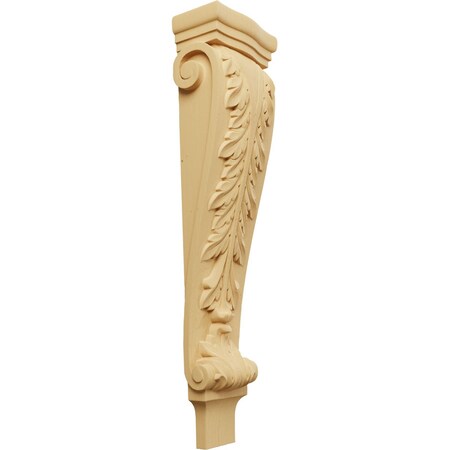 Ekena Millwork 6 3/4"W x 4 1/4"D x 27 1/2"H Extra Large Acanthus Pilaster Corbel, Alder CORW07X04X27PAAL